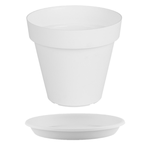 Imagen de KITS MACETA CAPRI 25 WHITE C/PLATO 22
