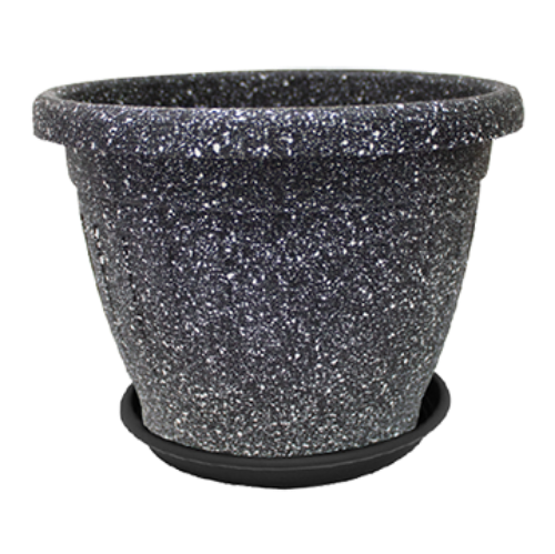 Imagen de KIT MACETA BOMBAY PIEDRA 25X21 C/PLATO 010P