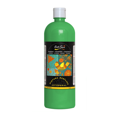 Imagen de PINTURA ARTESANAL VERDE FLUORESCENTE 1 LITRO